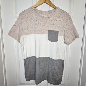 Urban Heritage Colorblock Tee T-Shirt Pink White Gray Women's Size M NWOT